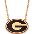thumbnail image 1 of Ss/Gold Plated Sterling Silver With Gp Logoart U Of Georgia Large Enamel Pendant Necklace (18 X 30) Made In United States gp083uga-18, 1 of 5