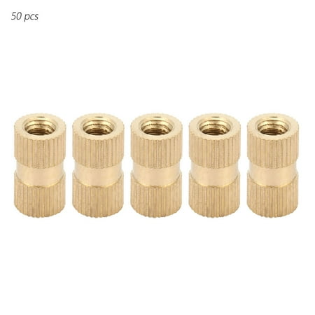 

50pcs B Type Single Pass Through Blind Hole Brass Insert Part Embedded Knurled Nut (M2*8*3.2)