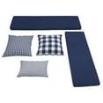 thumbnail image 3 of Linon Romero Backless Corner Nook with Storage, 5-Piece Cushion Set, White/Navy, 3 of 6