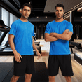 thumbnail image 5 of Taigaofy 3 Pack Men's Athletic Shirts Breathable Basketball Short Sleeve Cool Dry Base Layer Undershirt Running Black Gray Blue M, 5 of 7