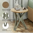thumbnail image 5 of LONYKE Pedestal Farmhouse End Table Set of 2, Distressed Top with Tripod Base Bedside Table for Living Room, Modern, Boho, Round, Sage Green, 5 of 7