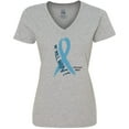 thumbnail image 3 of Inktastic We Will Win Against Prostate Cancer Ribbon Women's V-Neck T-Shirt, 3 of 5