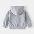 thumbnail image 4 of ZHOGXU Kids Boy Girl New Thin Hooded Jacket Letter Embroidery Long Sleeve Zip-Up Windproof Casual Lightweight Coat For Outdoor Activities,Grey,18-24 Months, 4 of 4