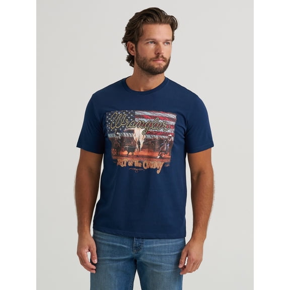 Wrangler Pageant Blue American Flag - Mens Tee - 112375764