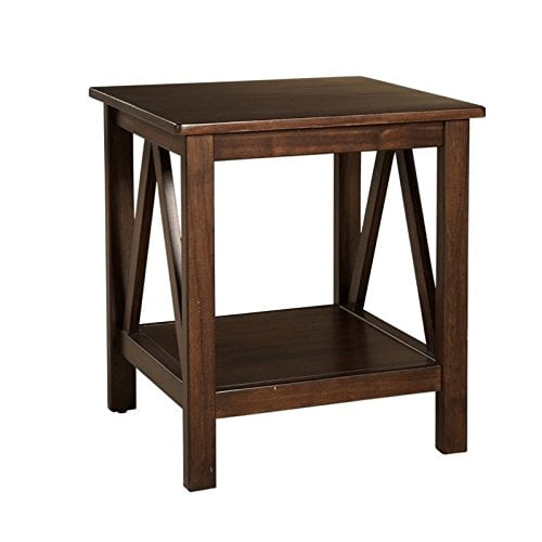 Riverbay Furniture End Table in Antique Tobacco