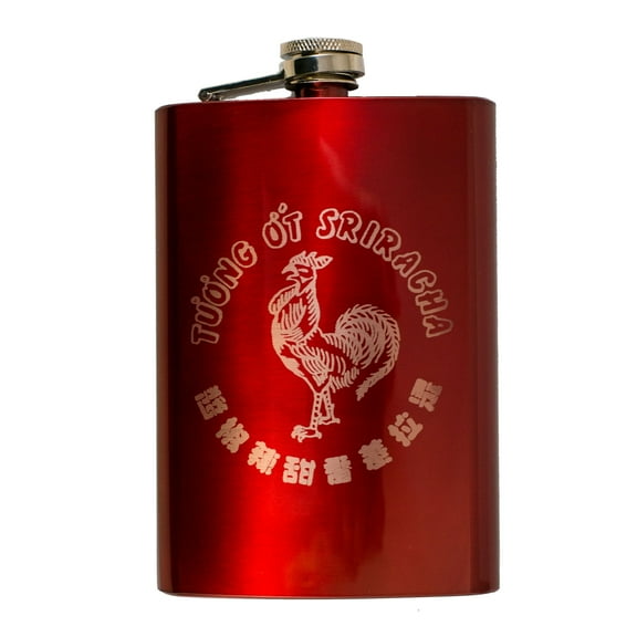 8oz RED Sriracha Flask L1