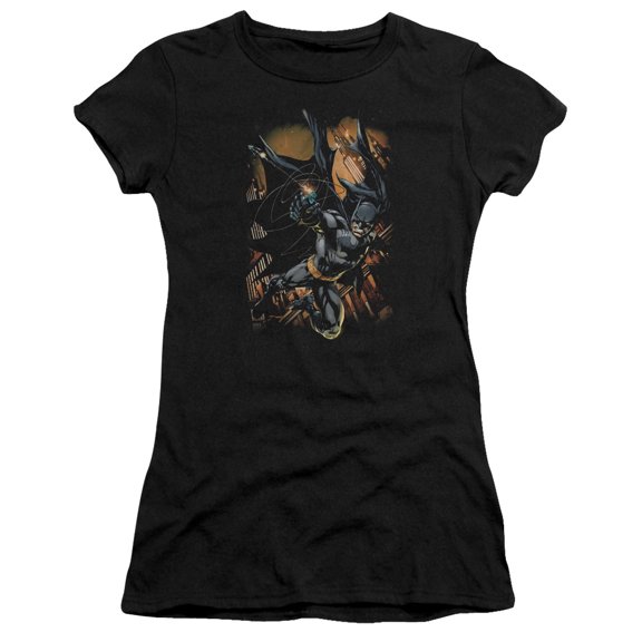 Batman - Grapple Fire - Juniors Teen Girls Cap Sleeve Shirt - Large