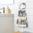 thumbnail image 3 of Yayeee 2 Pack Hand Towels for Bathroom 100% Cotton 16" x 28" Soft Absorbent Kitchen Towel, Winter Village, 3 of 7
