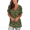 thumbnail image 4 of Womens Shirts Short Sleeve Flowy Tops High Low Tunic V Neck Casual Loose Tshirts, 4 of 5