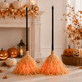 thumbnail image 7 of 28 INCH Lighted Witch Broom, Halloween Lighted Animated Dancing Witch Broom, Glowing Moving Broomstick Prop Battery Operated Holiday Floor Decor for Porch Yard Party, 7 of 7
