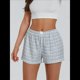 thumbnail image 5 of Pantalones Cortos de Pijama A Cuadros Y2K para Mujer, Tipo Bóxer Elástico, Estilo Urbano Estampado Gris Oscuro XL, 5 of 8