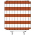 thumbnail image 3 of Striped Shower Curtain Orange Boho Striped Modern Fashion Brown Design Pattern Fabric Bathroom Decor Set with Hooks(84" Wx72 H), 3 of 3