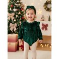 thumbnail image 5 of Cenuakty Baby Girl Christmas Outfit Long Sleeve Velvet Ruffle Romper and Headband, 5 of 9