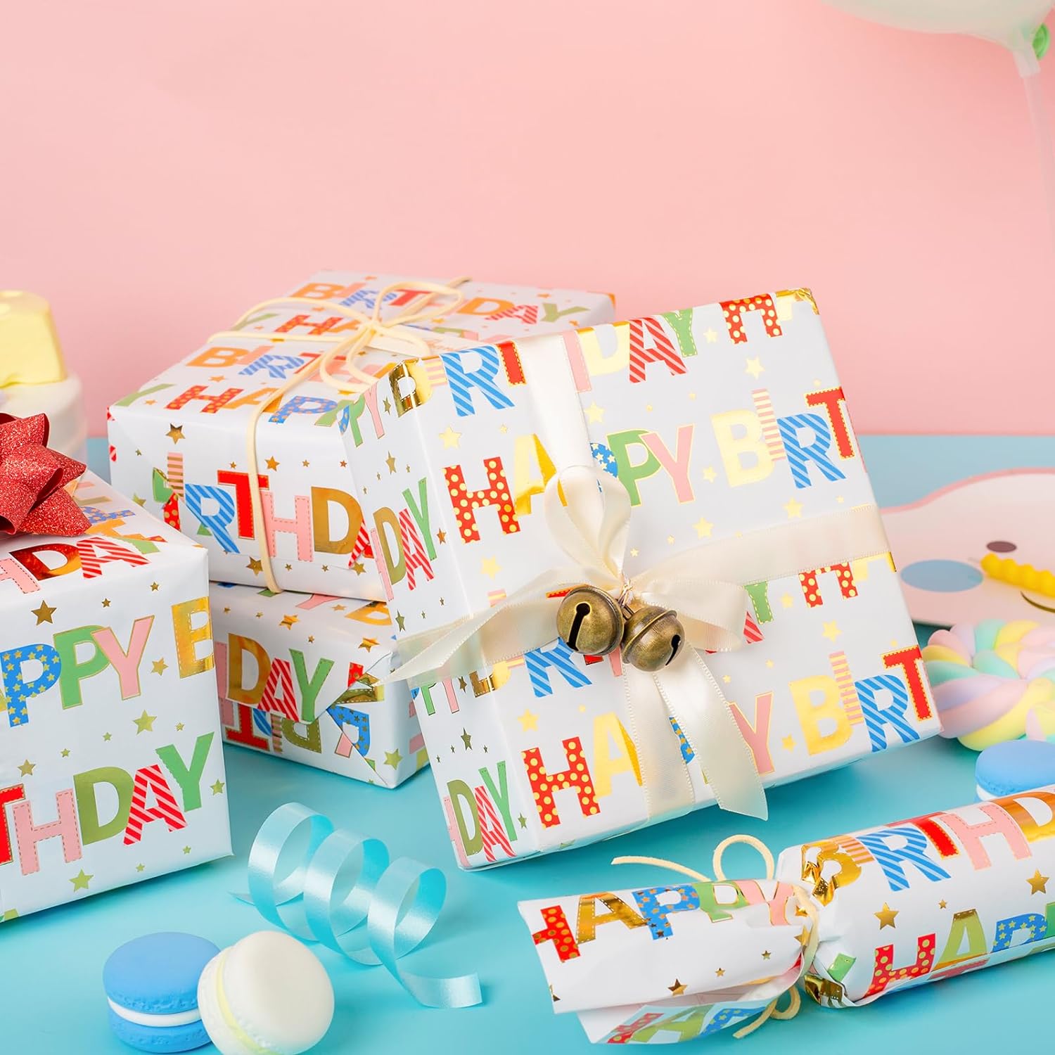 Homeral Happy Birthday Wrapping Paper, 17 Inch x 32.8 Feet photo 5