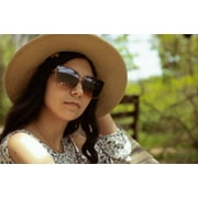 Piranha Eyewear Bloom Eco-Pact Sunglasses for Women with Blue to Peach Ombre Lens