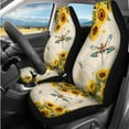 thumbnail image 2 of KUIFORTI Sunflower Dragonfly Automobile Seat Covers 14 Pack with Steering Wheel Cover Auto Center Console Pad Auto Seat Belt Cover Car Headrest Covers Soft for Cars Sedan SUV, 2 of 7