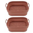 thumbnail image 2 of Nonstick Silicone Pot Fryer Liners, 2 PCS Fryer Silicone Basket With Handle For Crispy, Less Oily Food, High Temp, 2 of 8