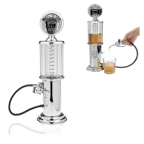 Gas Pump Whiskey / Bourbon Decanter - Liquor Dispenser for Vodka, Rum, Wine, Tequila or Scotch Decanter is Stainless Steel