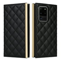 For Samsung Galaxy S20 Ultra Wallet Phone Case,PU Leather Folio Flip Kickstand,With Wrist Strap&Shoulder Strap,Card Slots,Shockproof Rugged Anti-fall Crossbody Phone Case Cover,Black