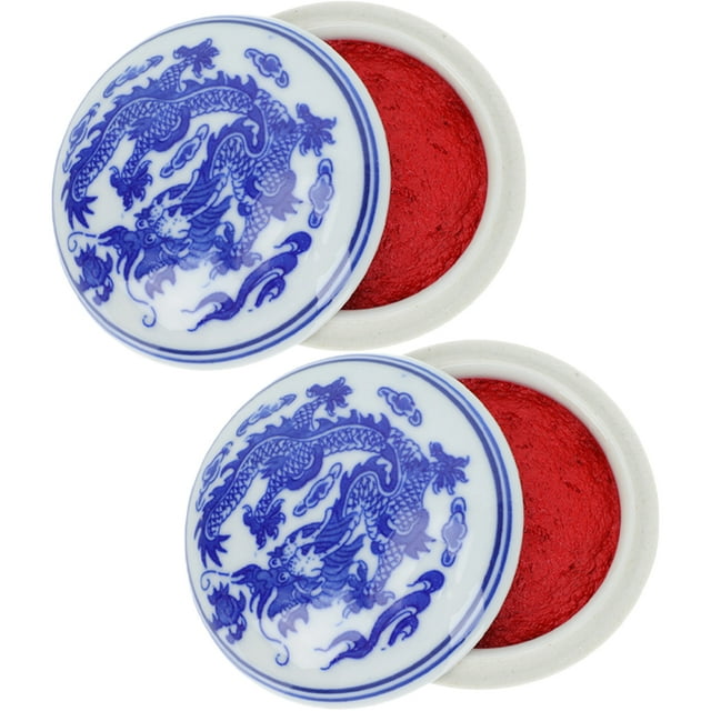 MasteelfCA 2Pcs Daily Use Calligraphy Ink Pads Chinese Style Drawing Ink Pads Practical Ink Pads