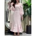 thumbnail image 2 of Elegant Long Sleeve Flower Embellished Fishtail Dress, 2 of 6