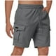 thumbnail image 1 of Pantalones Cortos de Carga de Cintura Elástica para Hombres Casual Sólido Longitud de Rodilla Bolsillo de Carga Pantalones Rectos, Mezcla de Algodón, 1 of 6