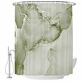 thumbnail image 2 of Marble Sage Green Waterproof Fabric Shower Curtain,Modern Abstract Ink Painting Luxury Waterproof Fabric Shower Curtain for Bathroom Curtains Bathtubs Shower Curtains with 12 Hooks Small 36x72in, 2 of 8