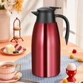 thumbnail image 5 of Flantor 2L Thermal Coffee Carafe Insulated Stainless Steel Double Wall Vacuum Thermos Thermal Flask Coffee Dispenser Keeping Coffee Water and Tea Hot 12 Hours Cold 24 Hours Red, 5 of 7