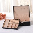 thumbnail image 6 of Unique Bargains Jewelry Box Small PU Leather Jewelry Organizer Case Storage Display Holder Black, 6 of 8