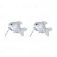 thumbnail image 2 of 1Pair Earrings for Women, Stud Earrings, Cute Alloy 3D Hypoallergenic Animal Earrings with Steel Earring Posts Wear the Earring is Like A Cute Animal Biting on Your Ear, Grey Shark, 2 of 7
