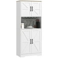 thumbnail image 1 of HOMCOM Armoire de Rangement de Garde-Manger de Cuisine avec Comptoir pour Four à Micro-Ondes, Blanc, 1 of 10