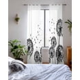 thumbnail image 3 of Dandelion Sheer Curtains 84 Inch Length 2 Panels Set for Living Room/Bedroom, Black White Modern Country Rustic Plants Kitchen Curtains Grommet Semi-Sheer Curtains Drapes Window Treatments 42"x84"x2, 3 of 7