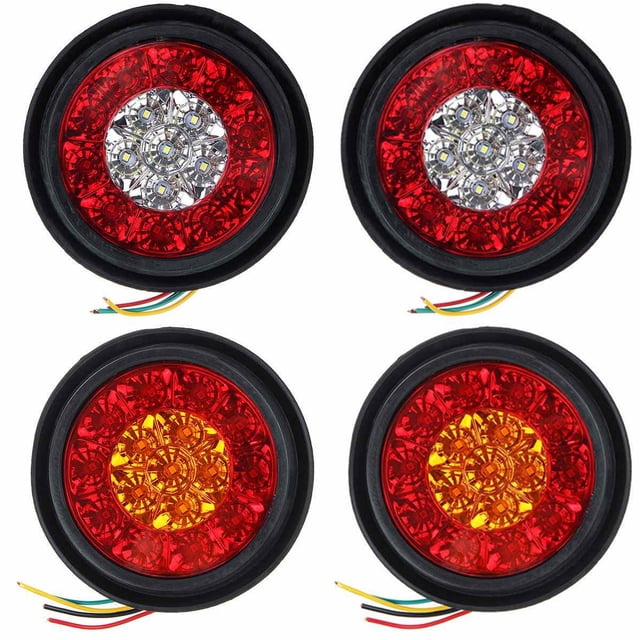 Anillo de goma para luz trasera de dos colores de 16 LED, luz trasera redonda para camión, luz roja, amarilla/roja y blanca, carmon MK-128