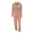 thumbnail image 5 of Baqcunre Women's Two-Piece Fleece Fashion Casual Sports Hoodie and Sweatpant Set,Color Pink,Size S-3XL, 5 of 5