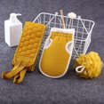 thumbnail image 3 of 3Pcs Set Bath Towel Thickened Bath Rub Back Towel Bath Ball Flower Mud Strip, 3 of 9