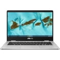 thumbnail image 2 of ASUS Chromebook C424, 14.0" 180 Degree FHD NanoEdge Display, Intel Dual Core Celeron Processor, 4GB LPDDR4 RAM, 128GB Storage, Silver Color, C424MA-AS48F, 2 of 4
