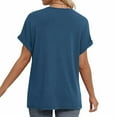 thumbnail image 5 of Olyvenn T Shirts Short Sleeve V Neck Tees Womens Tops Beach Vacation Fashion Clothes 2025 Casual Summer Spring Outfits Navy XL, 5 of 7