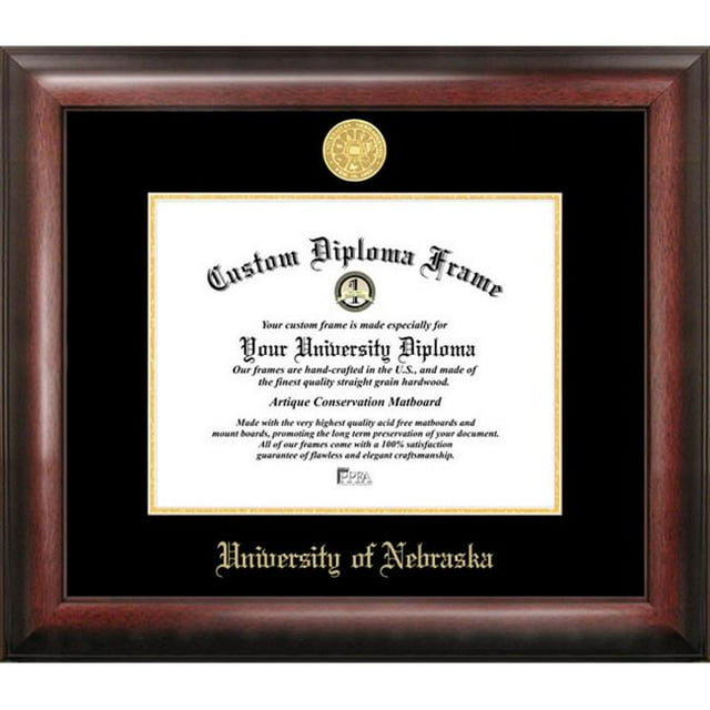 Cadre du Diplôme en Or Gravé de l'Université de Nebraska