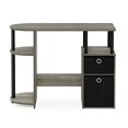 thumbnail image 5 of Furinno Jaya Simplistic Computer Study Desk, French Oak Grey/Black, 5 of 5