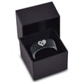 thumbnail image 3 of Tungsten Trail Paw Prints Heart Shaped Band Ring 9mm Men Women Comfort Fit Black Flat Cut Brushed Polished, 3 of 4