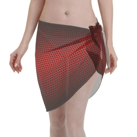 Ocsxa Red Geometric Print Sarong Coverups For Women Bathing Suit Wrap Swimsuit Skirt Beach Bikini Cover Up Swimwear
