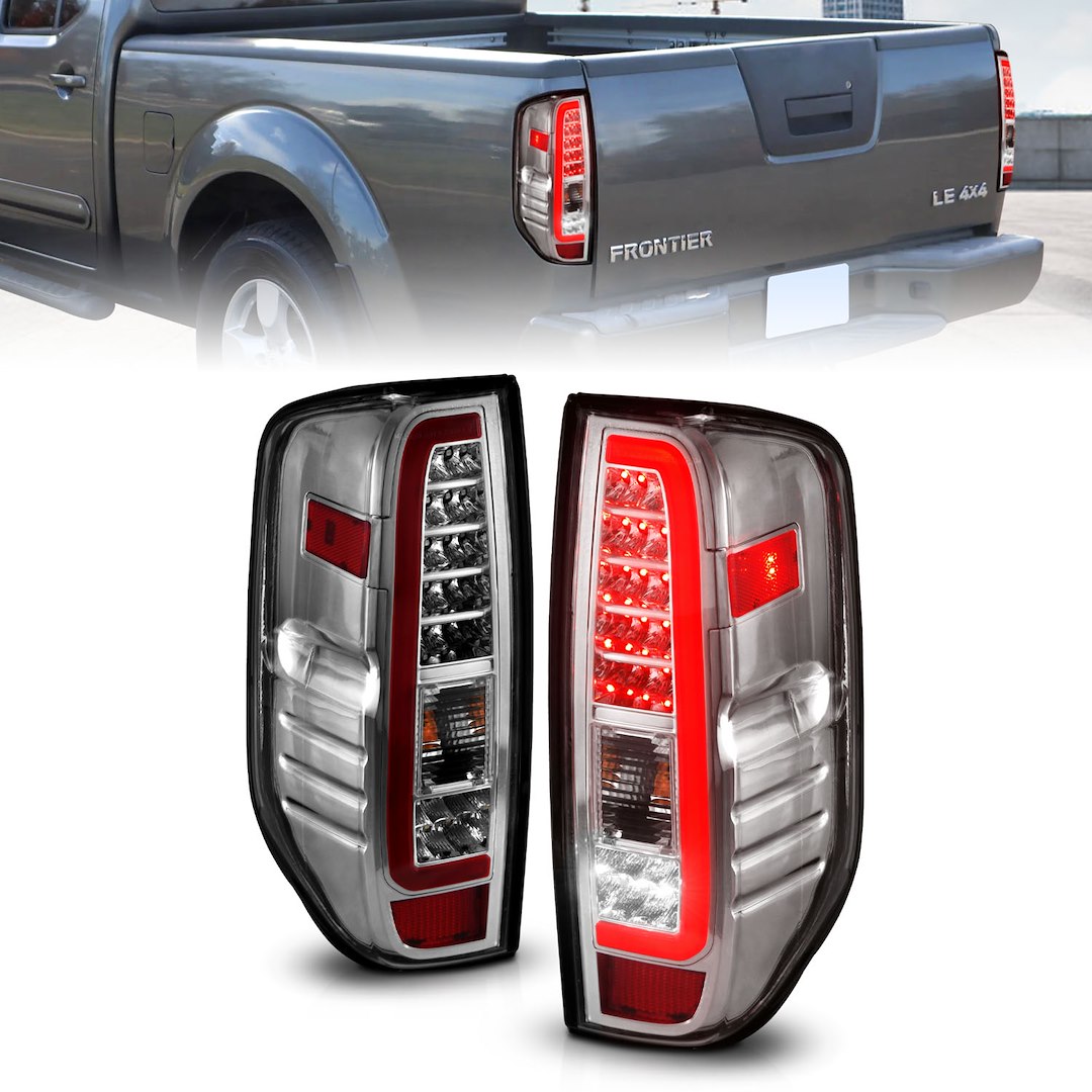 ANZO 2005-2021 Nissan Frontier LED Taillights Chrome Housing/Clear