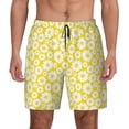 thumbnail image 2 of Goofa Daisies Flowers Printed Men's Swim Trunks Board Shorts Quick Dry Mens Swimming Trunks with Compression Liner,Breathable Fit Hawaii Beach Shorts-, 2 of 9