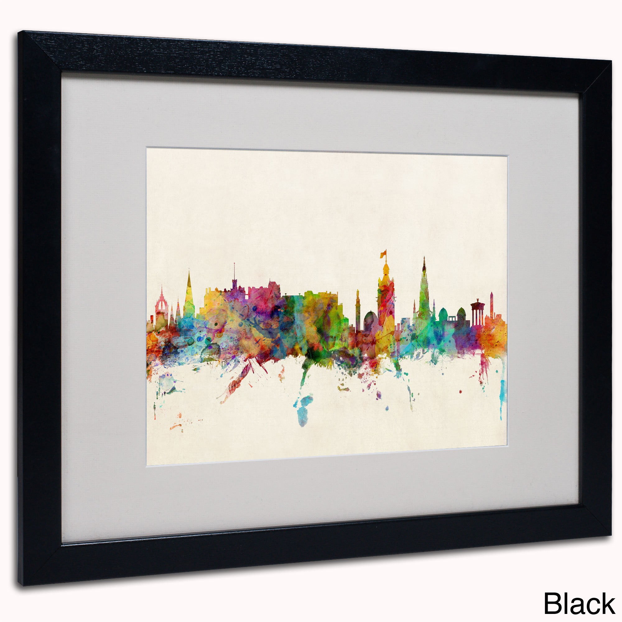 Trademark Fine Art "Edinburgh Scotland Skyline III" Canvas Art by Michael Tompsett, Wood Frame