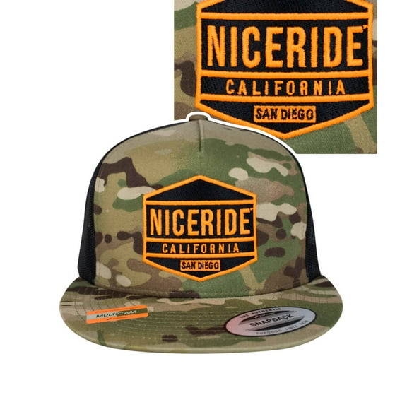"Good Times - Neon" Camo Adult Trucker Snapback Hat For Men And Women