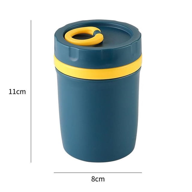Fiambrera Bento de 330 ml con tapa Taza de desayuno para oficina (azul marino amarillo) Likrtyny Libre de BPA