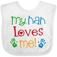 thumbnail image 3 of Inktastic My Nan Loves Me Boys or Girls Baby Bib, 3 of 4