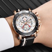 LIGE Cross-Border Exclusive Mens Quartz Watch Multifunctional Waterproof Watch Personalized Large Dial