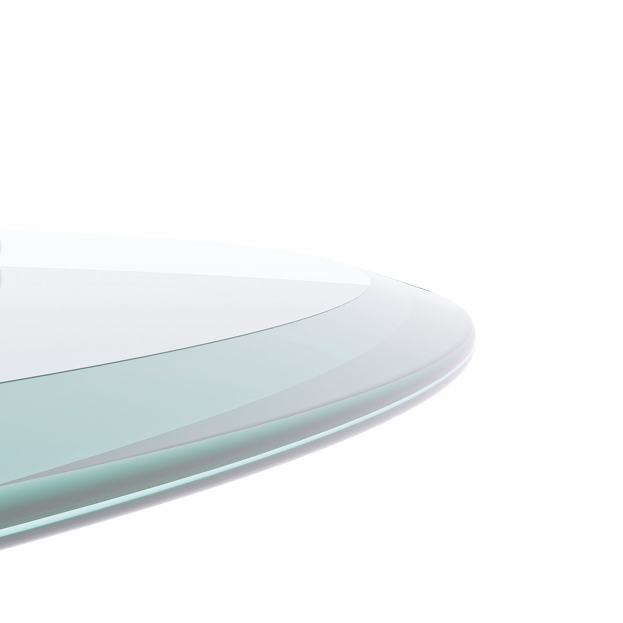 MAYEERTY 28" Round Tempered Glass Table Top, Beveled Polished Edge for Dining & Office, 1/2" Thick, Transparent