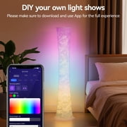 SUNMORY 61 RGBIC LED Floor Lamp, 1800 LM Color Changing Lighting Modern Tall Lamp with Music Sync & 16 Millio Colors, Standing Lamp With Remote & APP Control for Living Room, Bedroom, Gaming, Party
